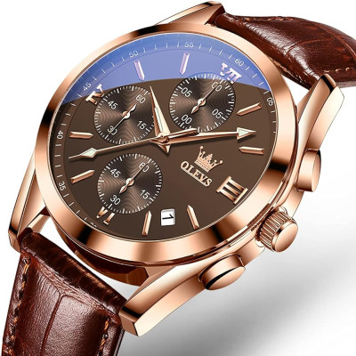 OLEVS Watch for Men Wrist Watch Coffee