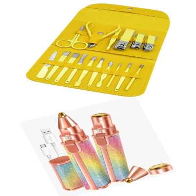 Manicure With Eye Brow And Facial Hair Remover set