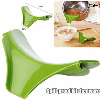 2 Pcs Anti-Spill Silicone Slip On Pour Soup Spout Funnel
